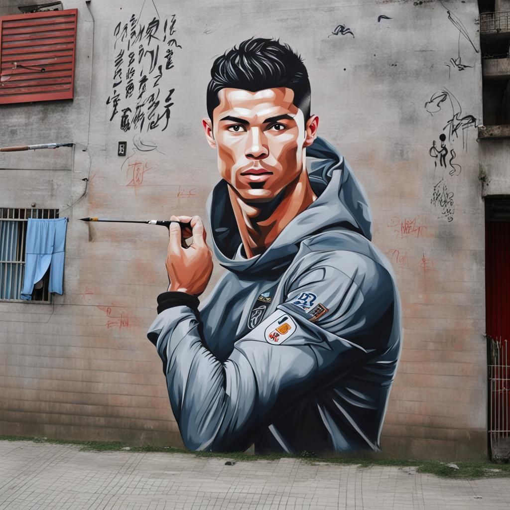 Cristiano Ronaldo Mural on the Great Wall of China
