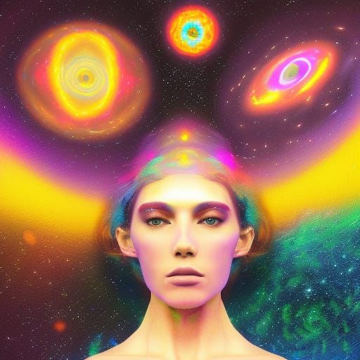 Holographic Astral Cosmic Illustration by Pablo Amaringo