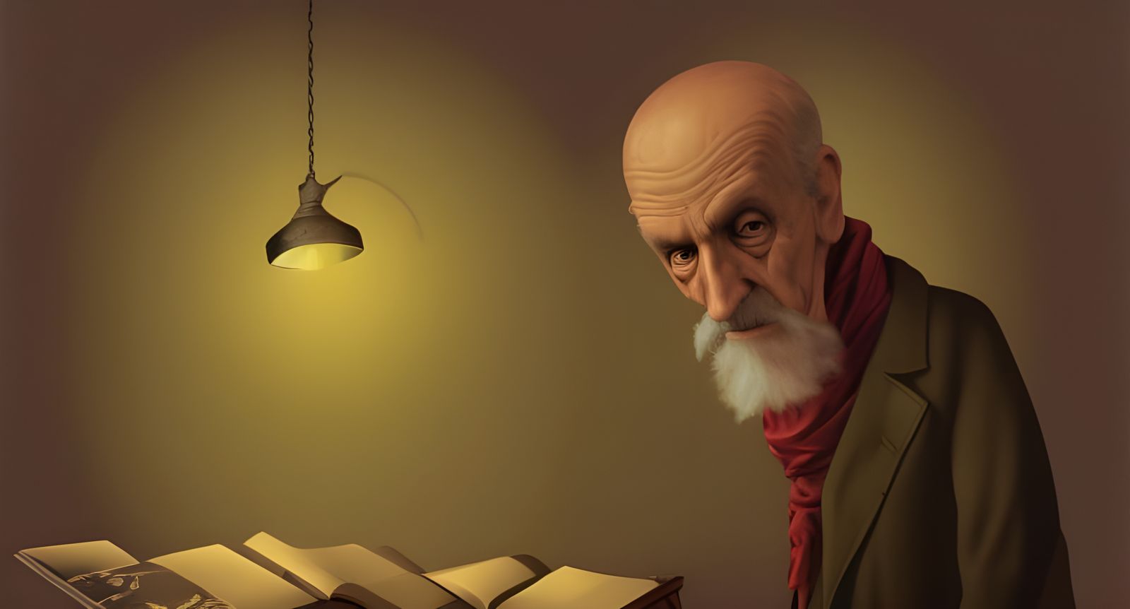 Desolate Philosopher: Italian Neorealism Illustration