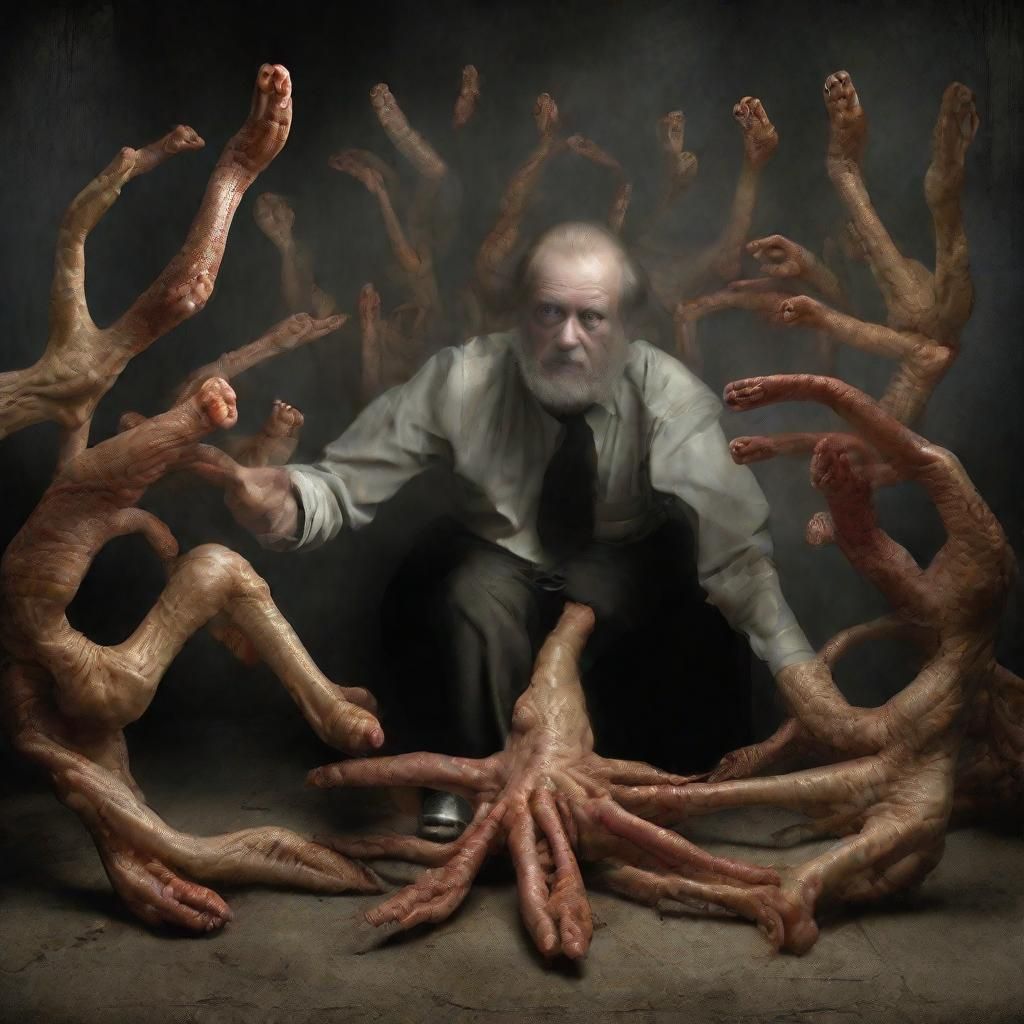 Surreal Chicken Feet Man by Giger