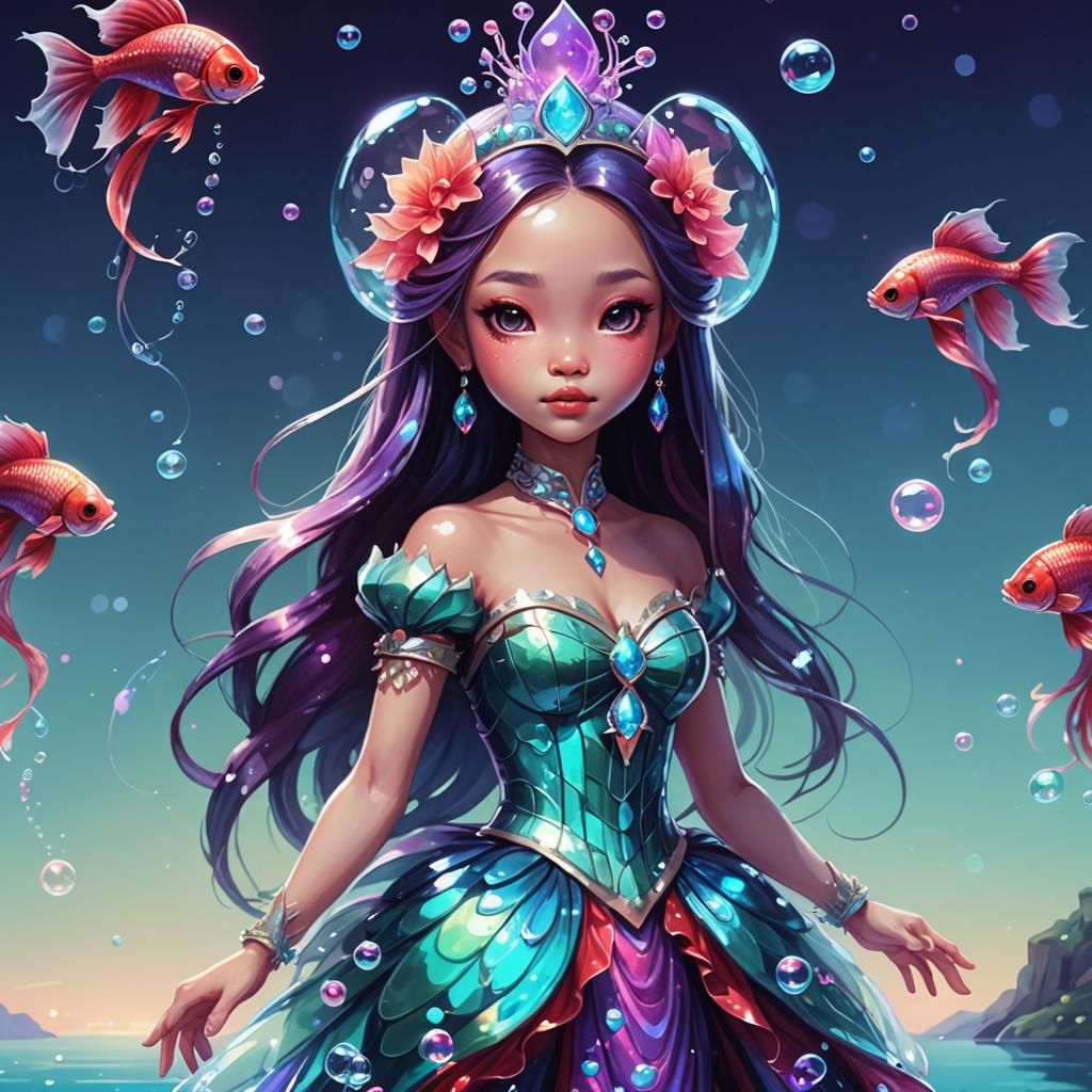 Luminous Siamese Fighting Fish Princess