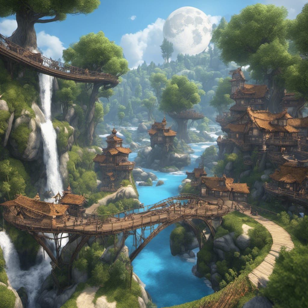 Dragon-Filled Fantasy World with Twin Moons