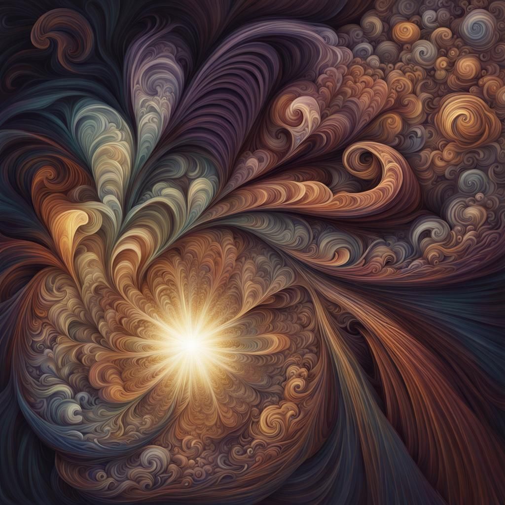 Abstract Fractal Explosion of Light and Color