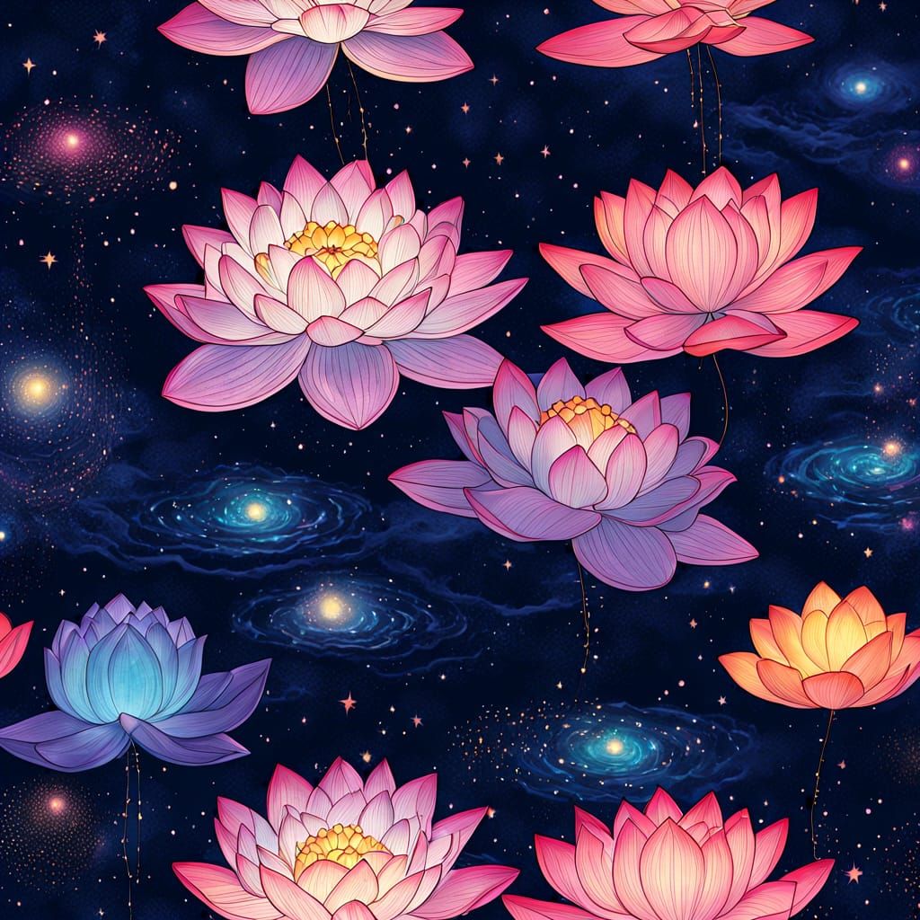 Cosmic Lotus Reveals Galaxy in Studio Ghibli Style
