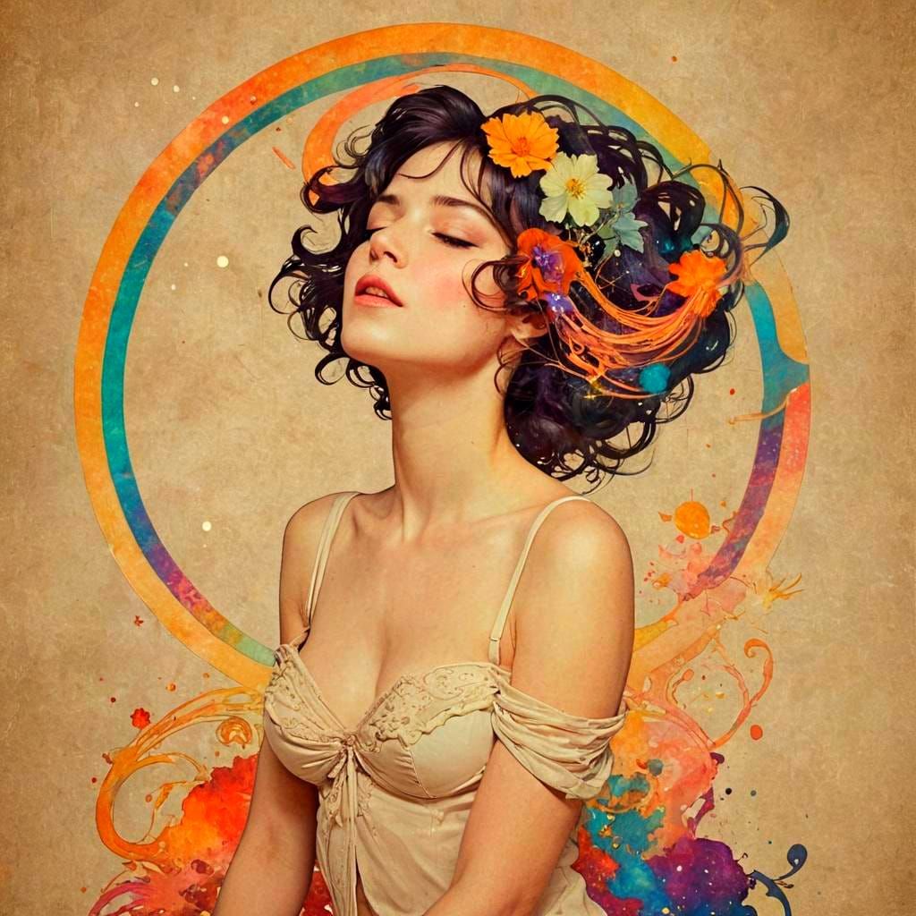 Spectrum Cosmic Serenade in Art Nouveau Style