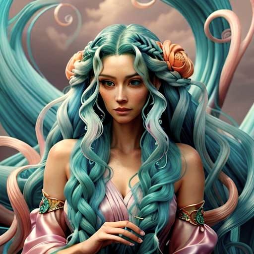 Stunning Sky Blue and Sea Green Gorgon