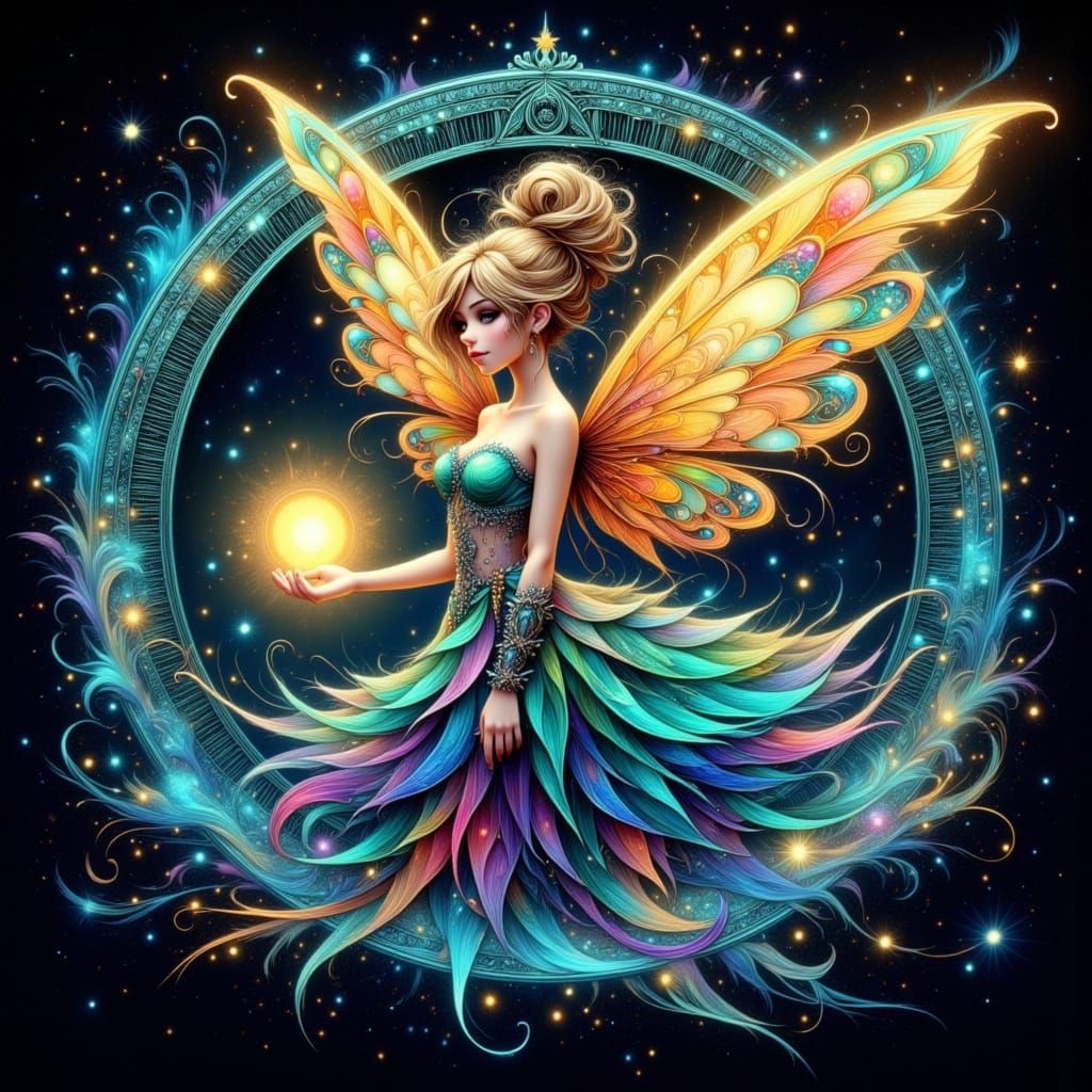 Chibi Anime Fairy Babe with Arcane Energy