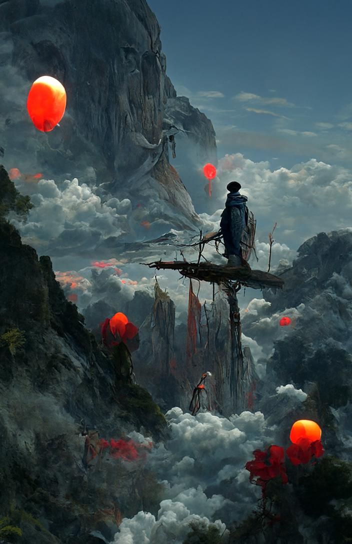 Winged Man on Cliffside: Sci-Fi Romanticism