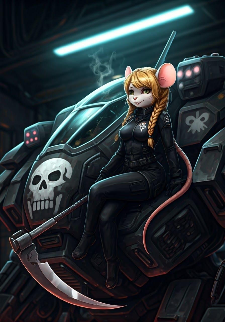 Cyberpunk Mech Pilot Girl of Death