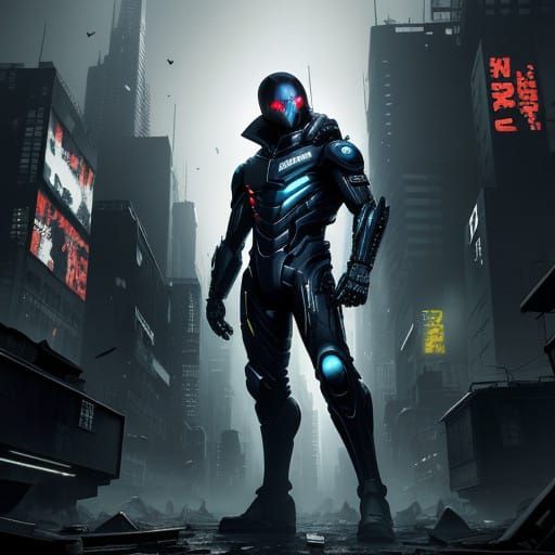 Heroic Post-Apocalyptic Survivor in Gantz Suit