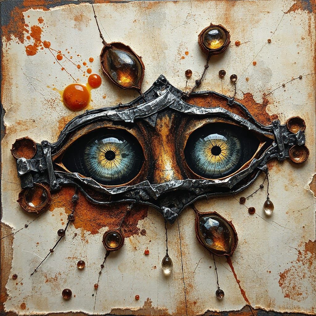 Abstract Mandelbrot Fractal Art with Geometric Eyes