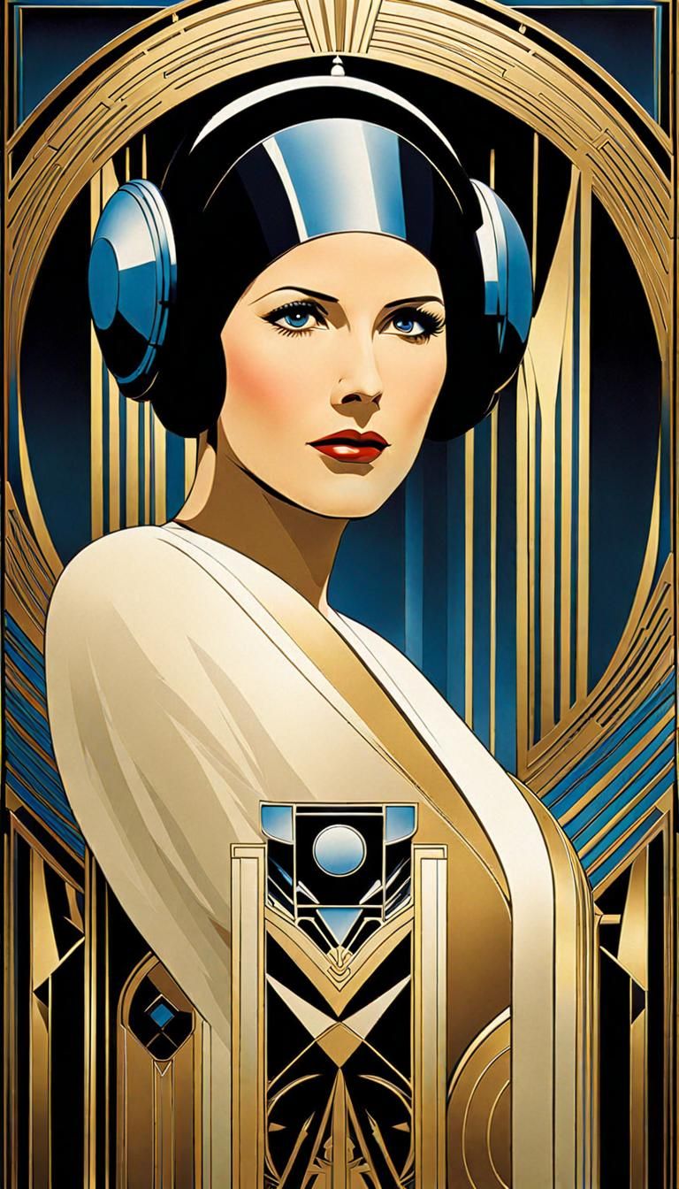 Princess Leia in Art Deco Streamline Moderne Style