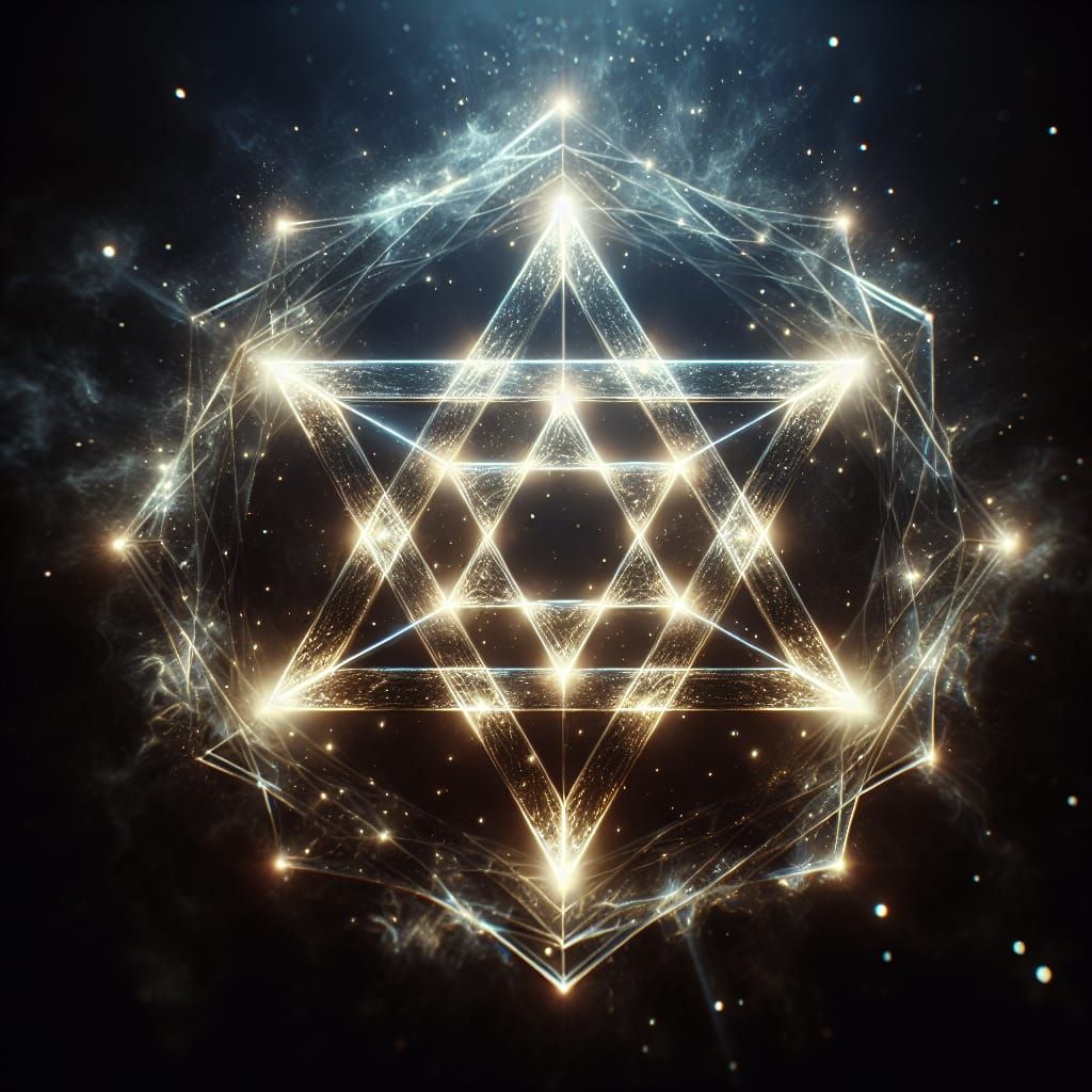 Radiant Star of David Emitting Light
