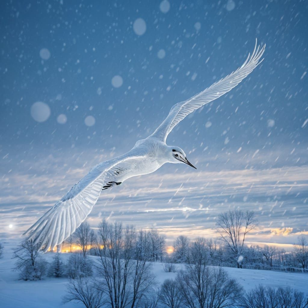 Majestic White Dragon Soars Over Frozen Lakes