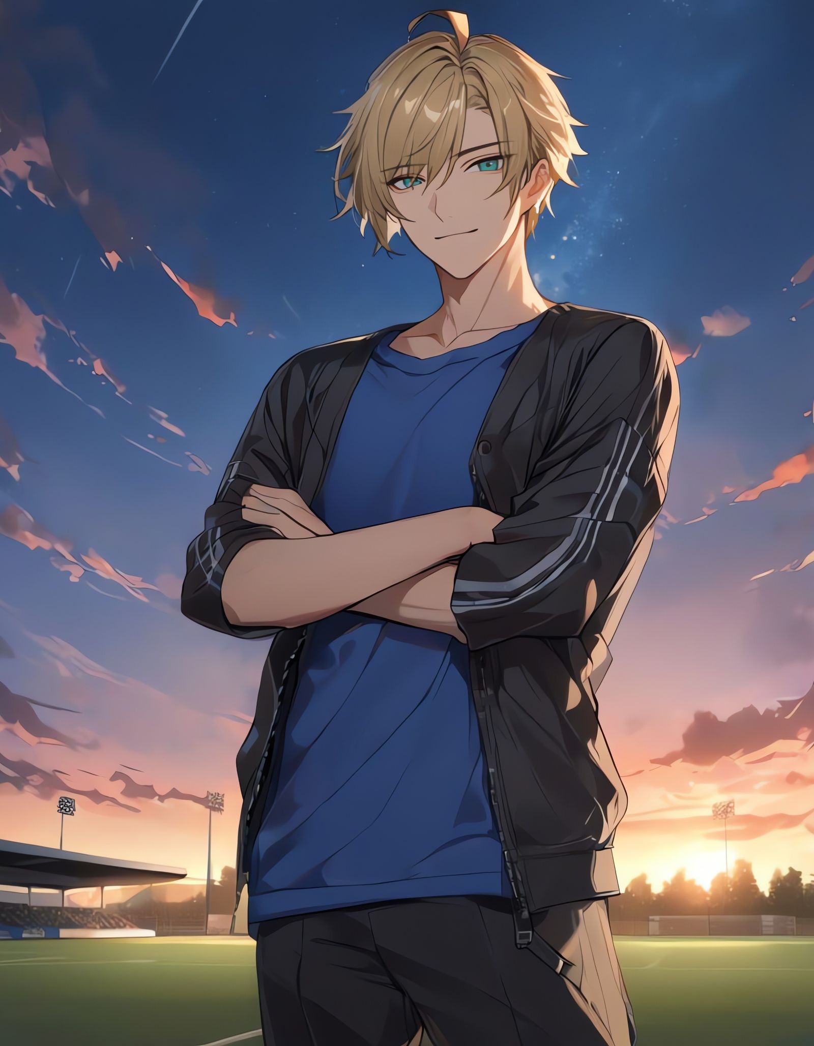 Surreal Cowboy Soccer Star Looks Out at Twilight