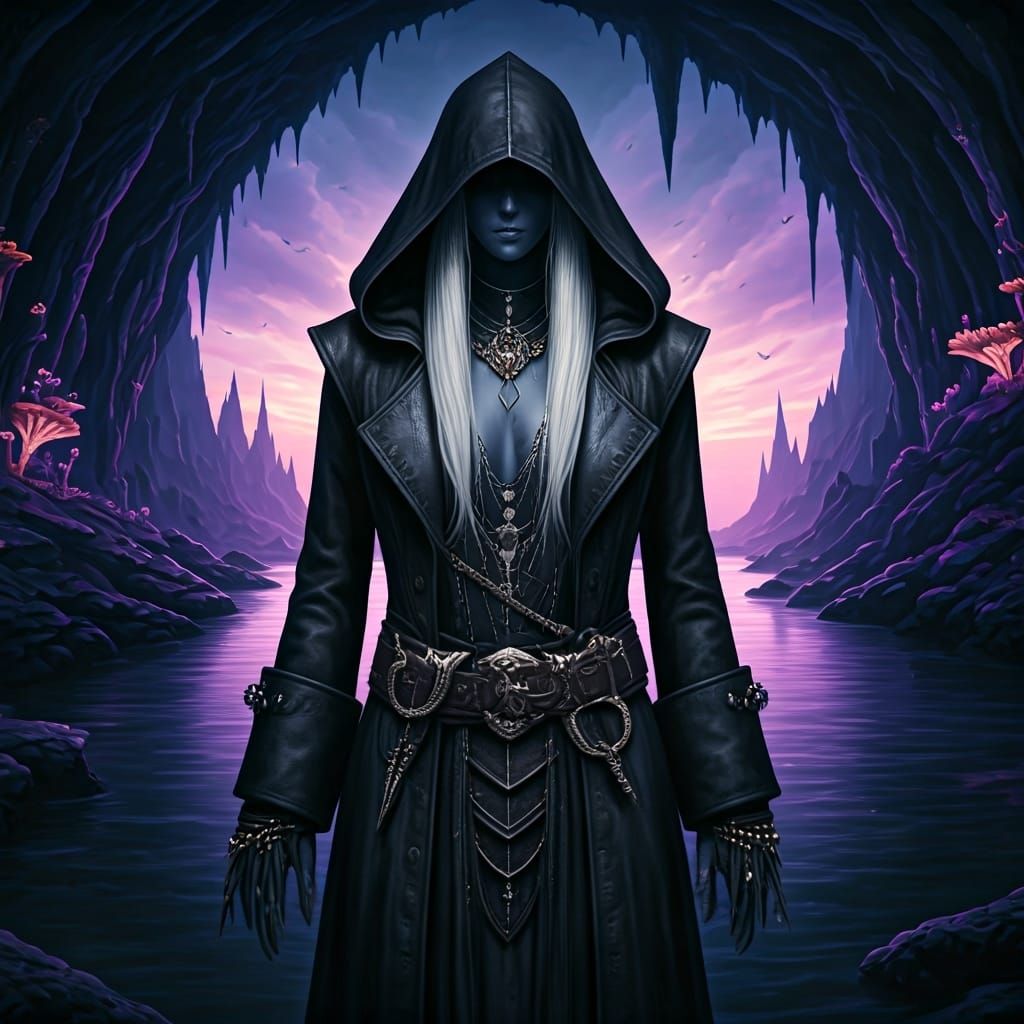 Drow Pirate Priestess Outfit on Mannequin