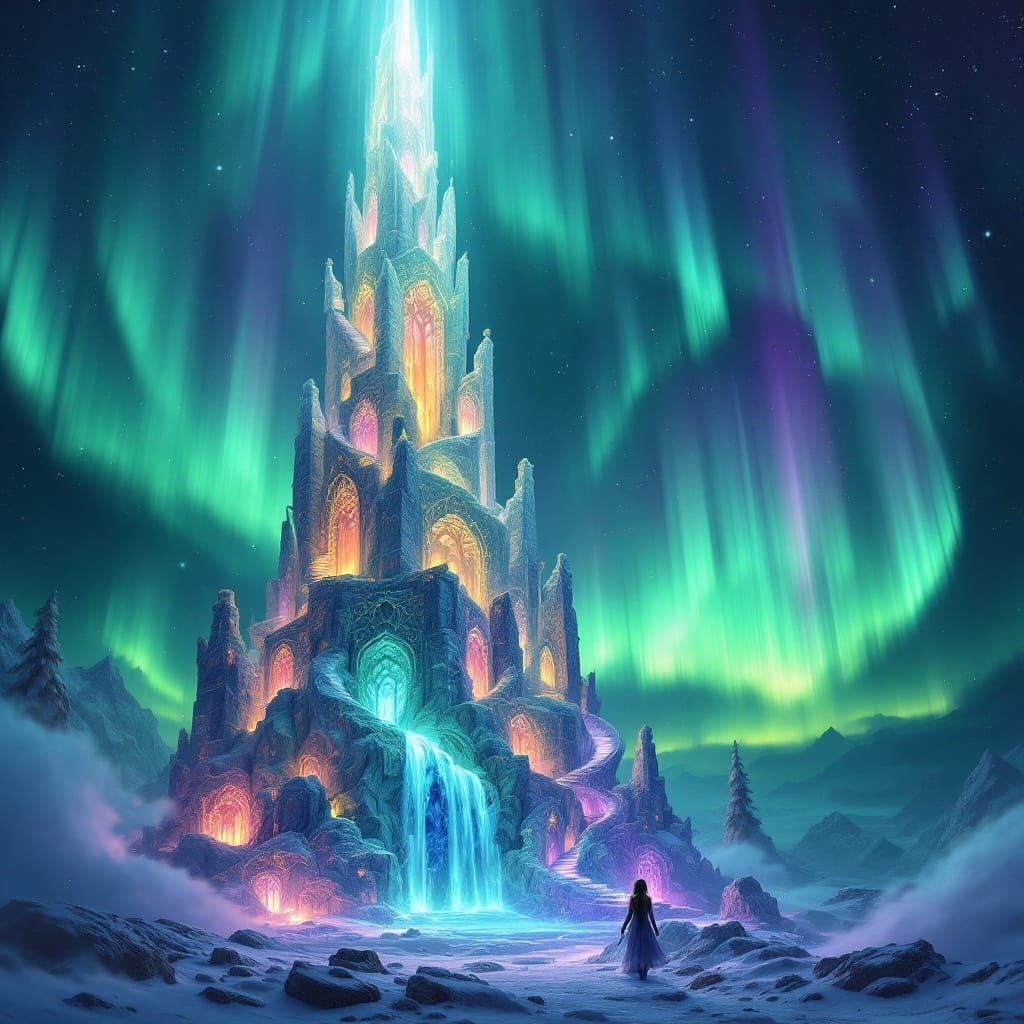 Ethereal Aurora Spire of Iridescent Wonder