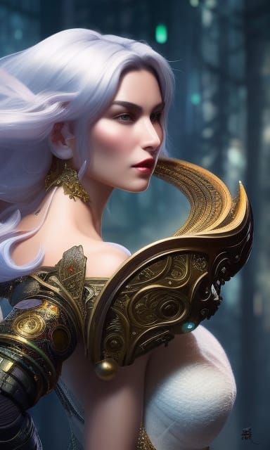 Nebula Woman: Hyperdetailed Digital Art in Artgerm Style