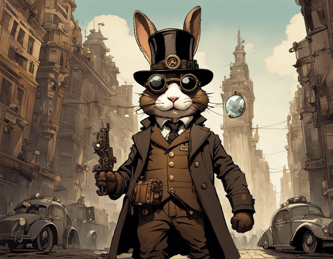 Steampunk Rabbit Inventor 