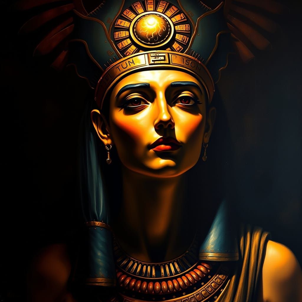 Majestic Isis Chiaroscuro Painting