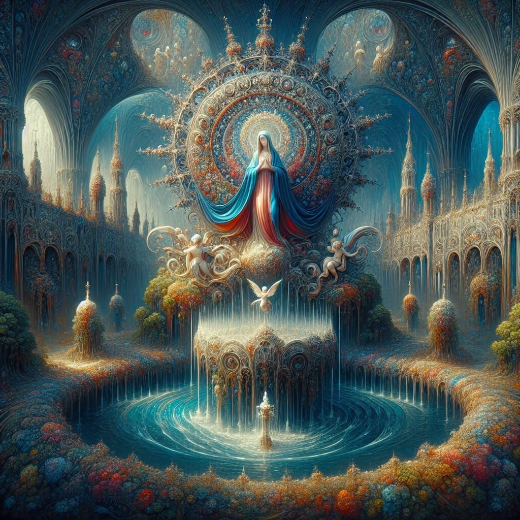 Fountain of Gardens: Holy Mary in Matte Painting