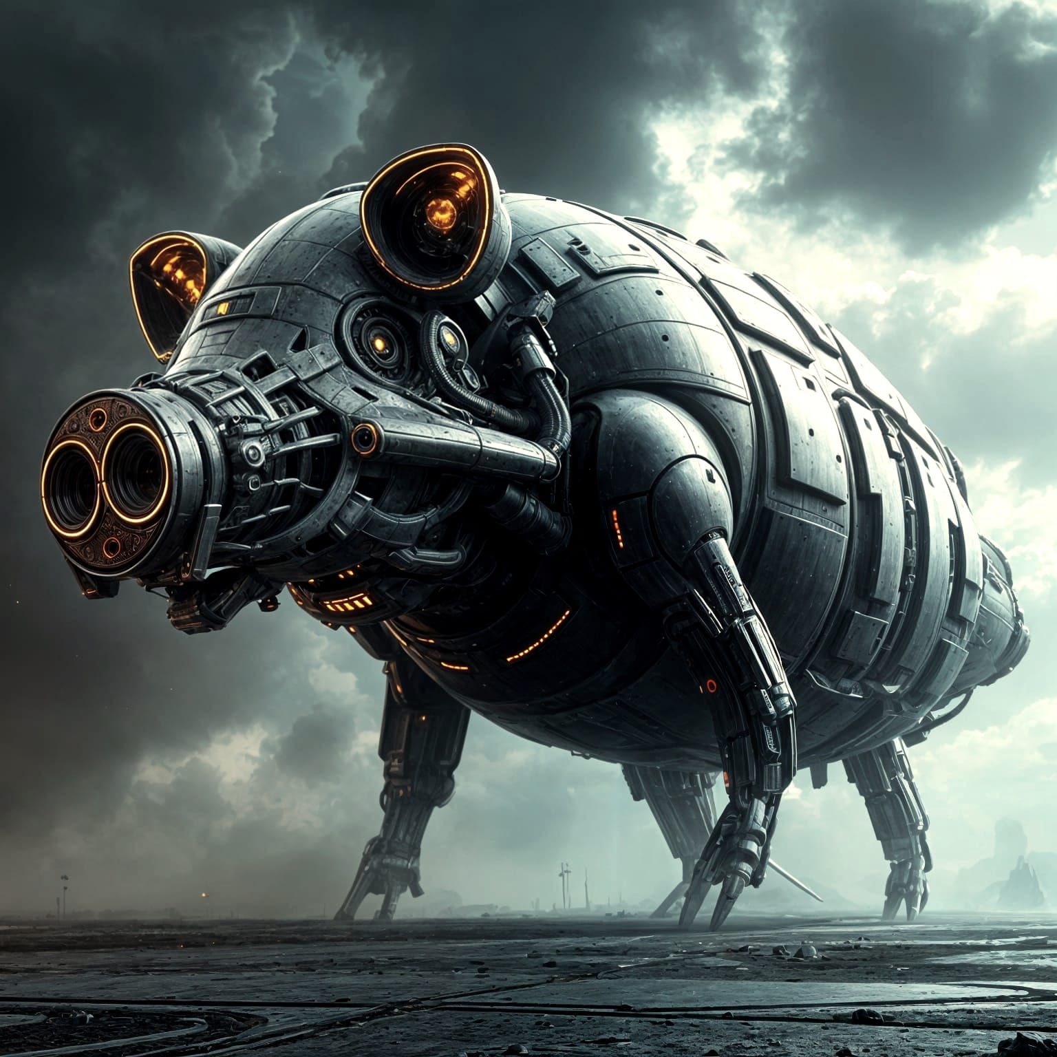 Organic Alien Spaceship with Mech Details in 8K