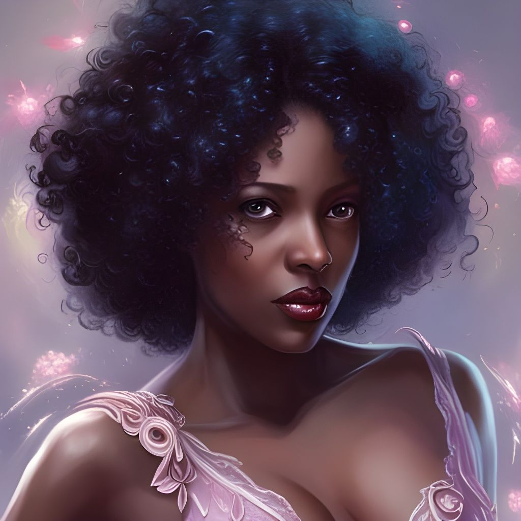 Gorgeous Black Woman in Rococo Style