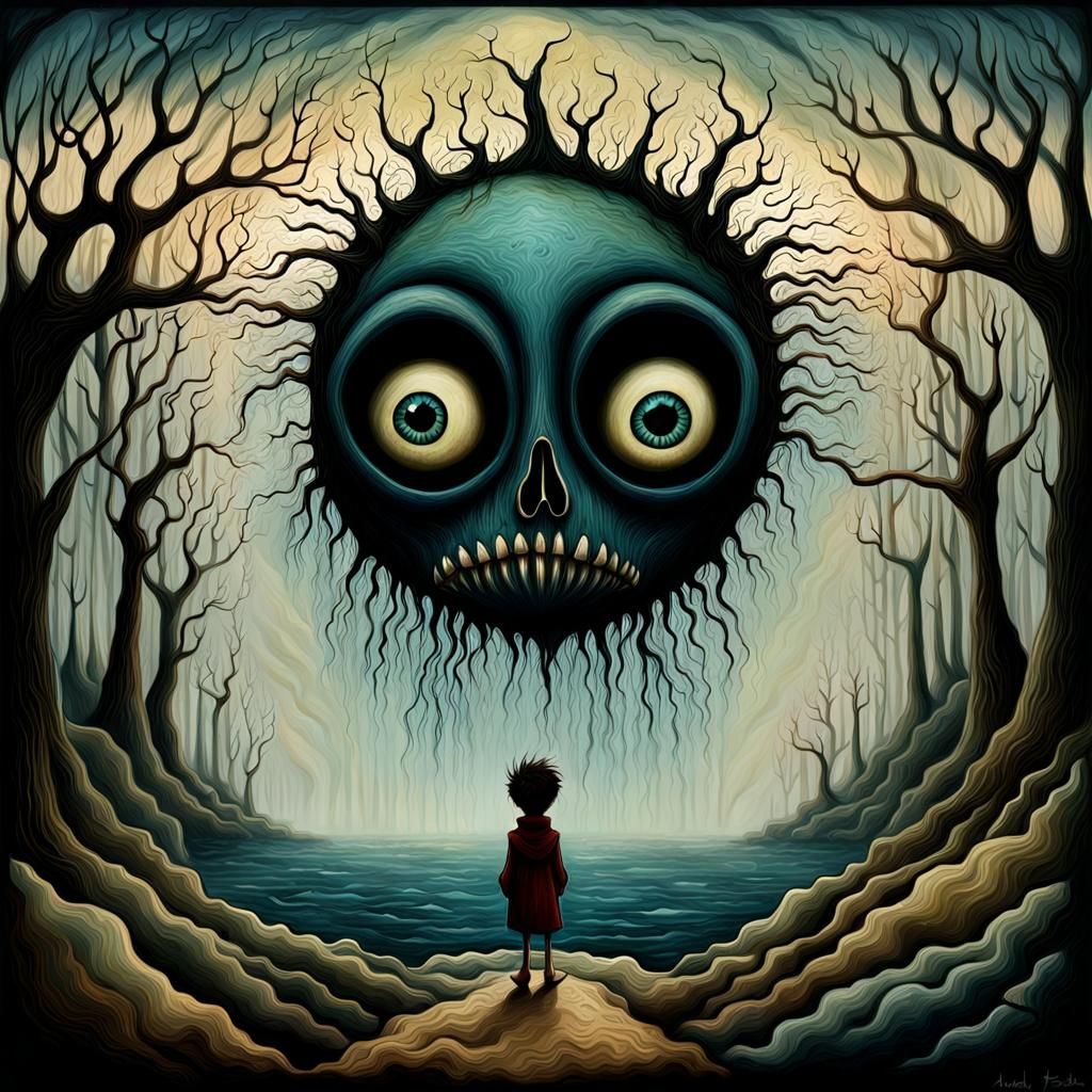 Boy's Emotional Journey: A Surreal Portrait