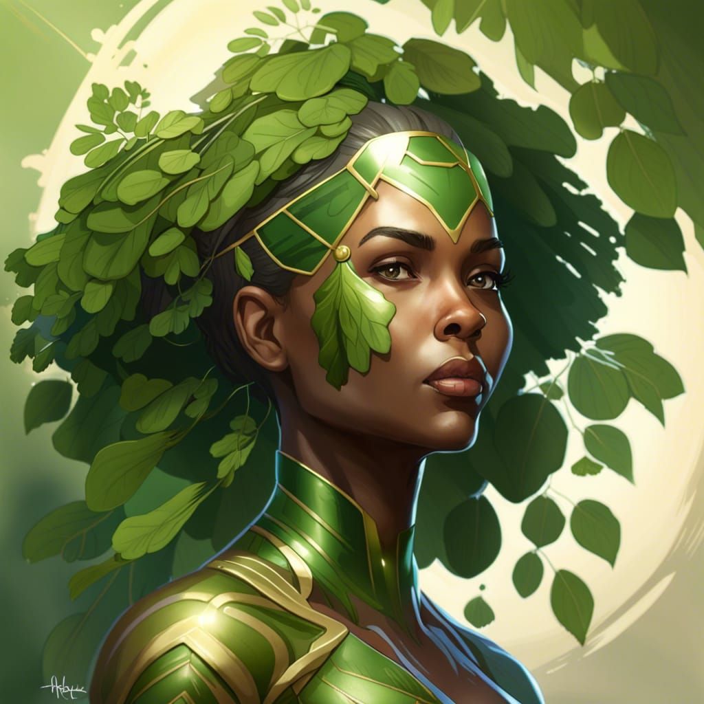 Moringa Superhero Portrait in Artgerm Style