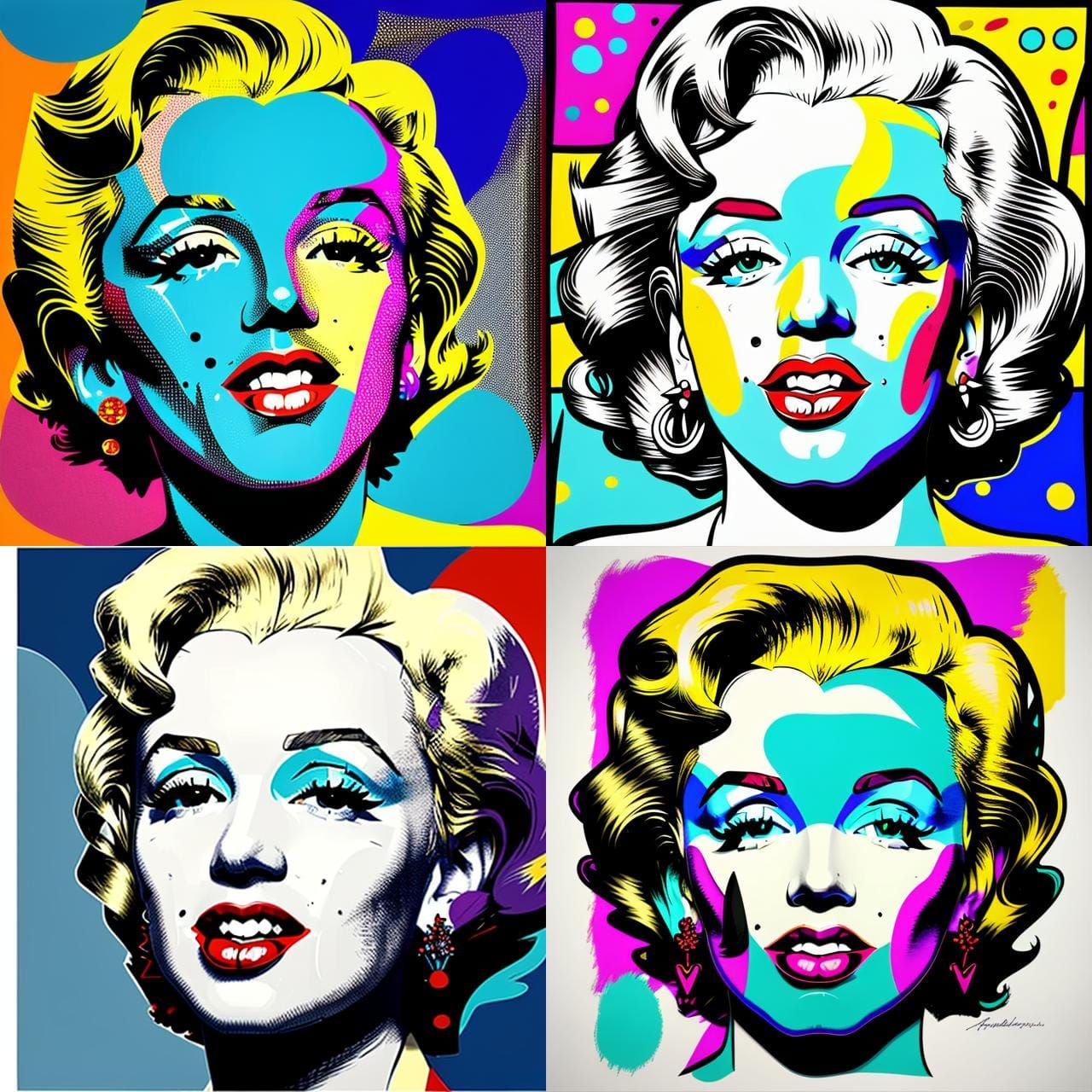 Cartoon Marilyn in Pop Art Style