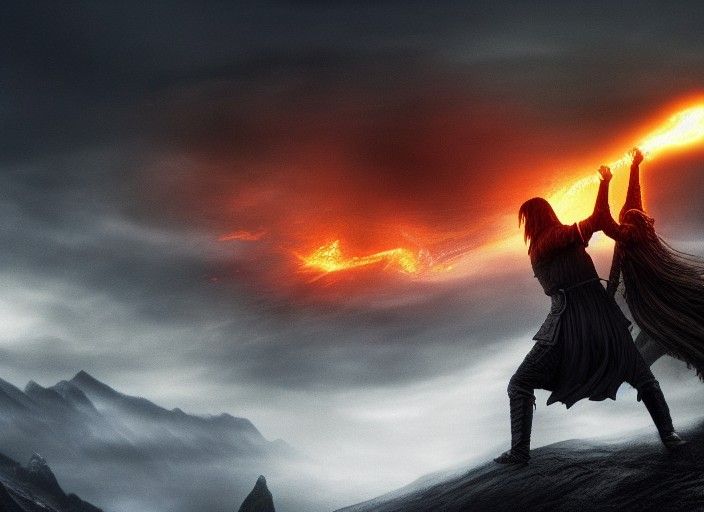 Isildur Battles Sauron for the One Ring