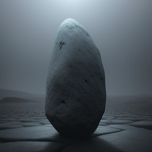 Mysterious Stone in Ethereal Landscape