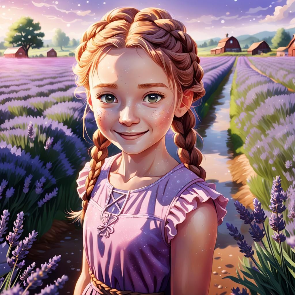 Girl in Lavender Field: Genshin Impact Style