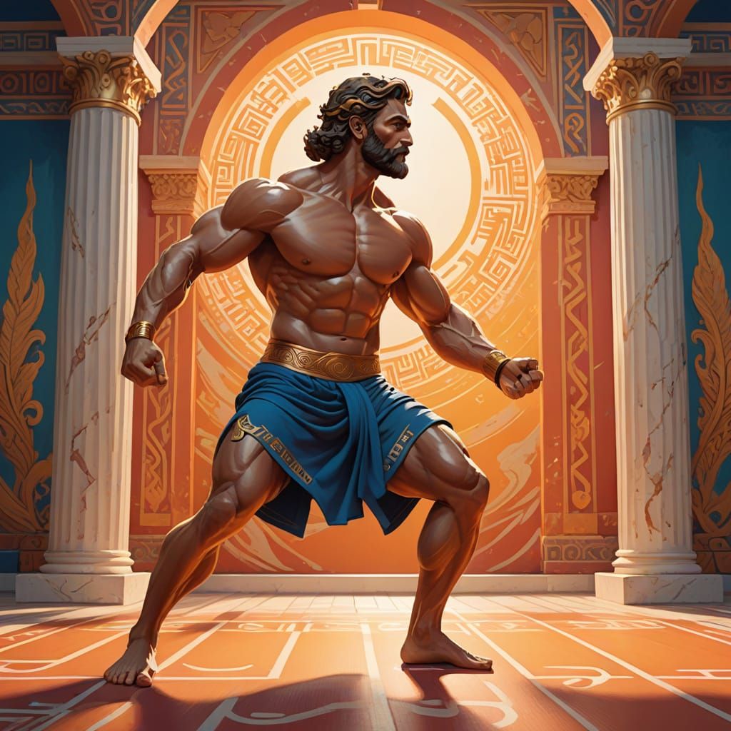Hercules Teaches Yoga in a Sunlit Studio