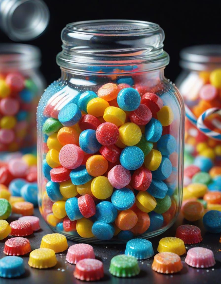 Hyperrealistic Candy Jar Close-Up in 8K