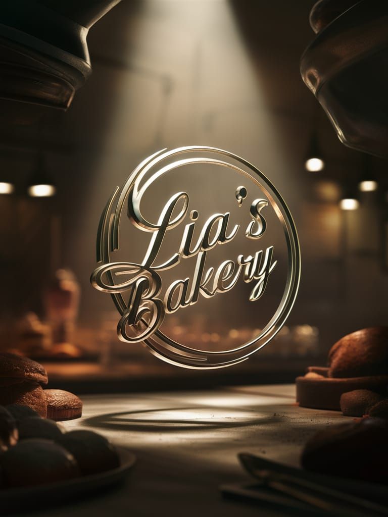 Cinematic 3D Logo for Lia's Bakery