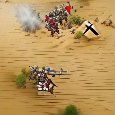 Crusaders and Muslims in Fierce Battle