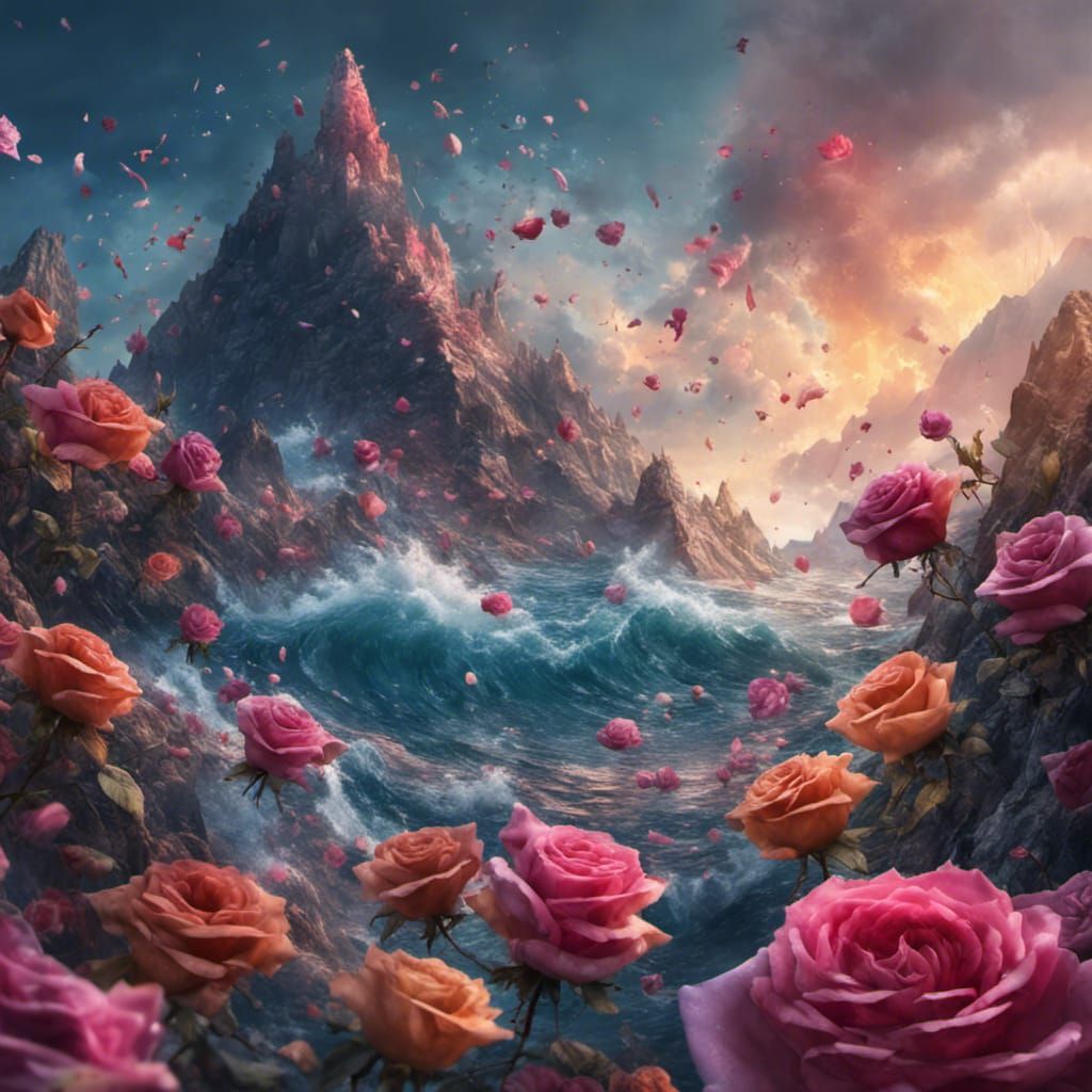 Rose Mountain Island: A Fantasy Concept Art