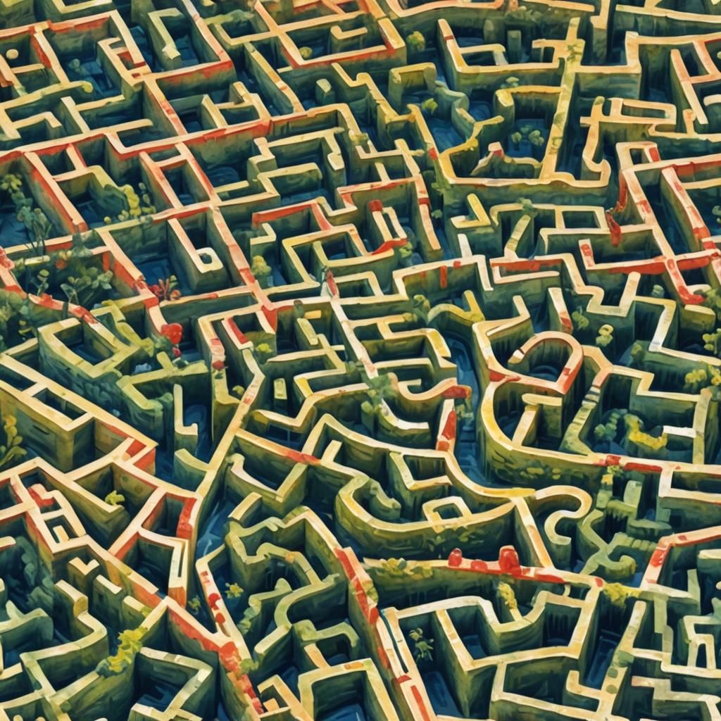 Gouache Mazes: An Impressionist Maximalist Masterpiece