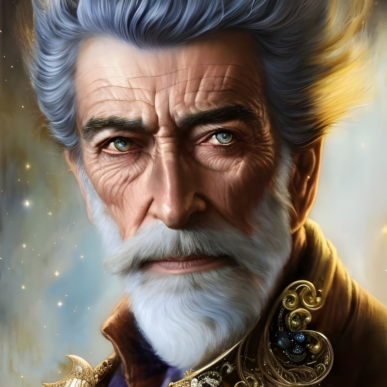 Detailed Wizard Portrait in Fantasy Art Style