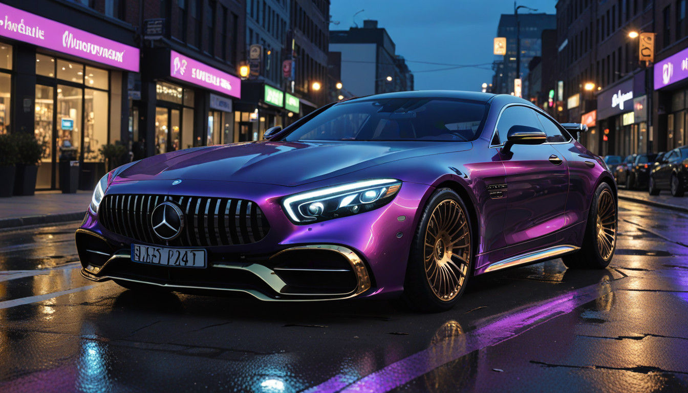 Luxury in Motion: A Futuristic Cityscape of High-End Mercede...