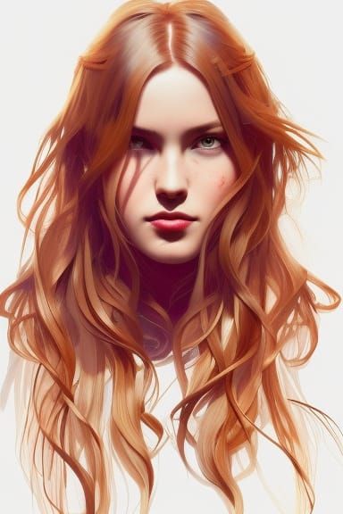 Beautiful Welsh Woman Portrait in Art Nouveau Style