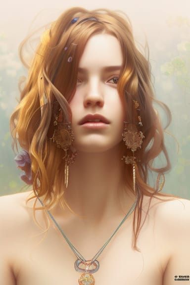 Beautiful Welsh Woman Portrait in Hyperdetailed Style