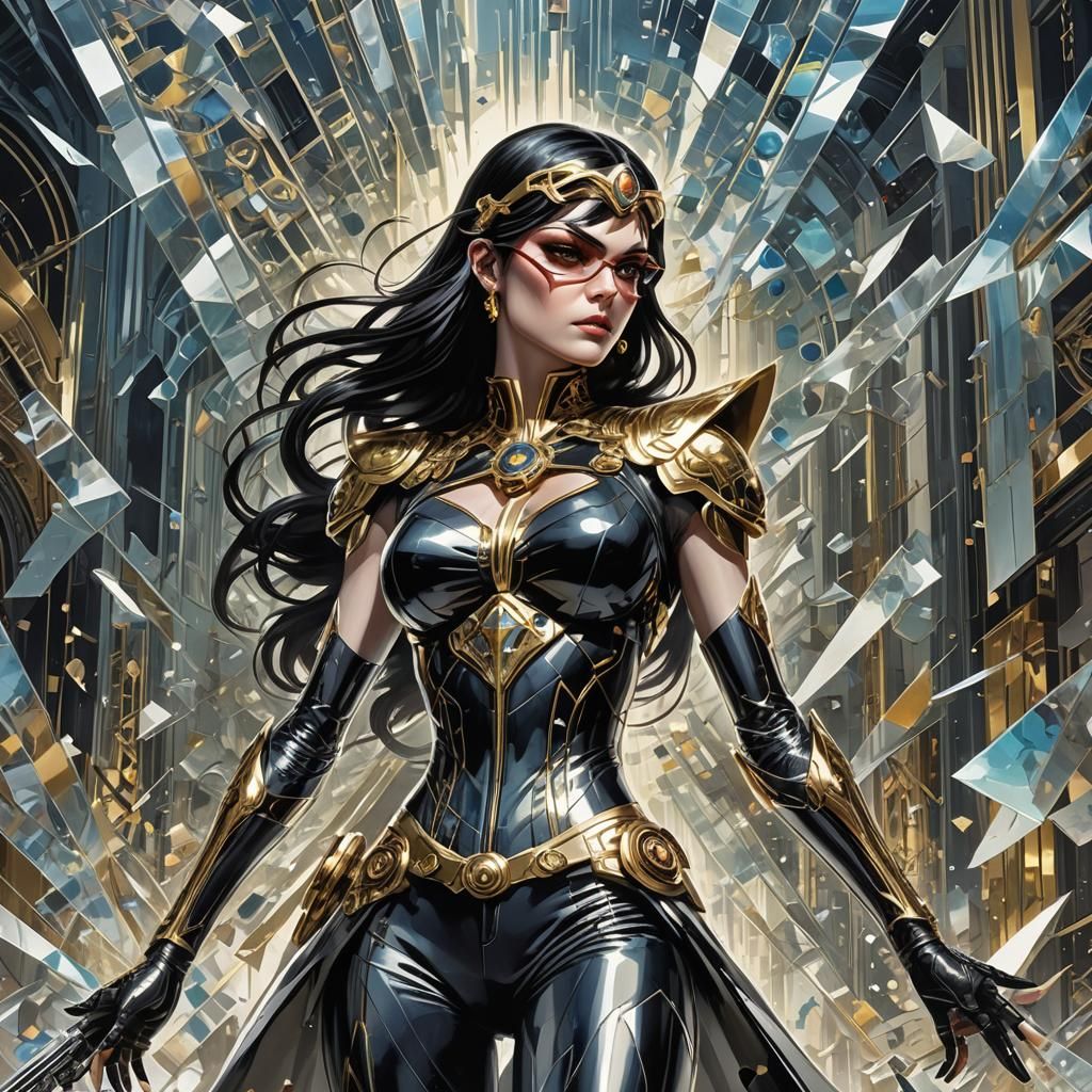 Bayonetta in Geometric Art Deco Style