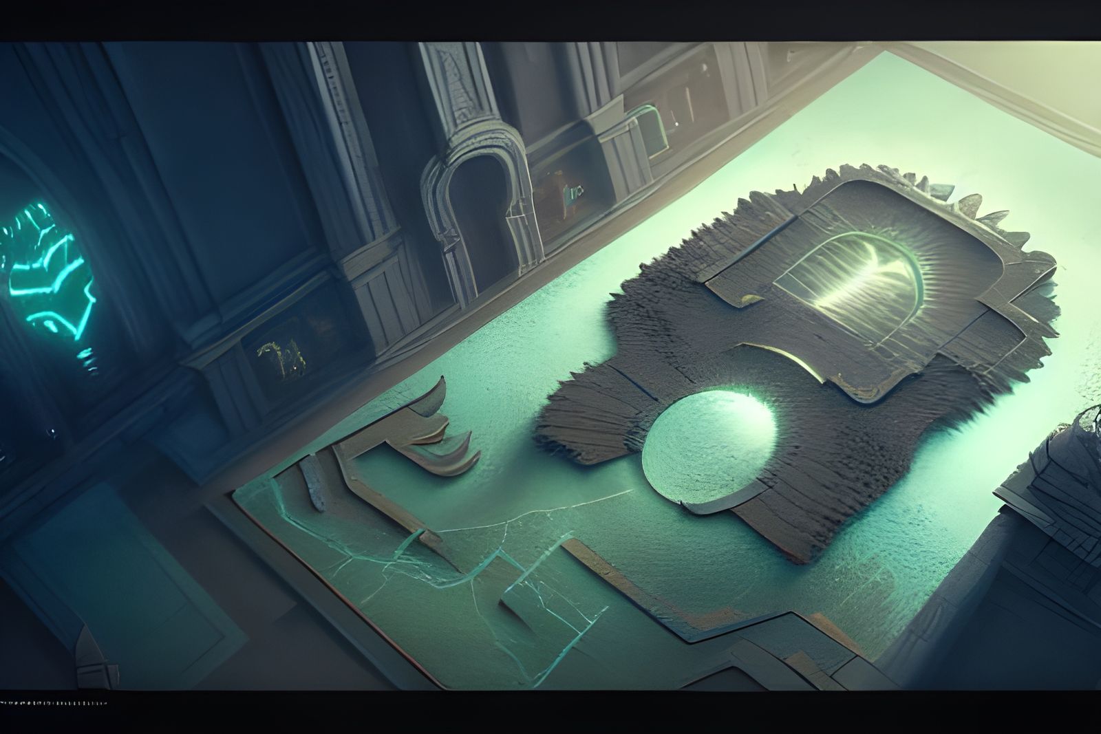 Dark Fantasy Blueprint in Hyperneon Colors