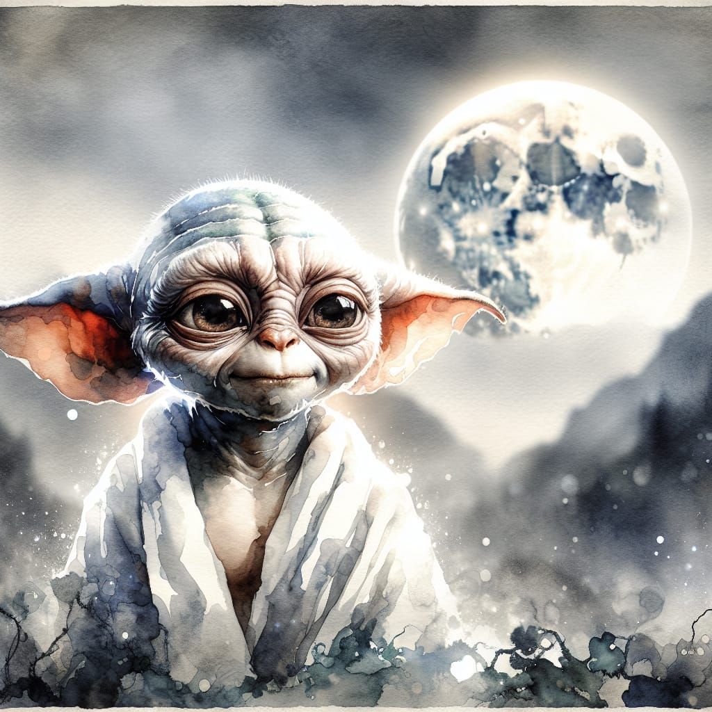 Surreal Monk in Whimsical Isolation