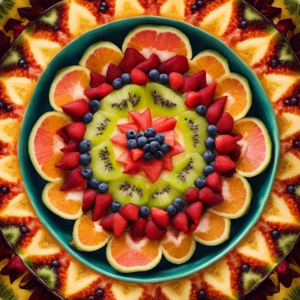 Exotic Fruits in Kaleidoscope of Light