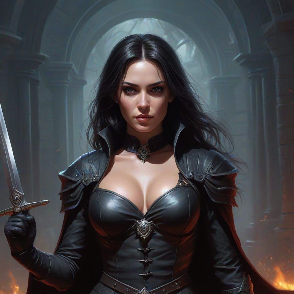 Dark Fantasy Landscape in Cyberpunk Style