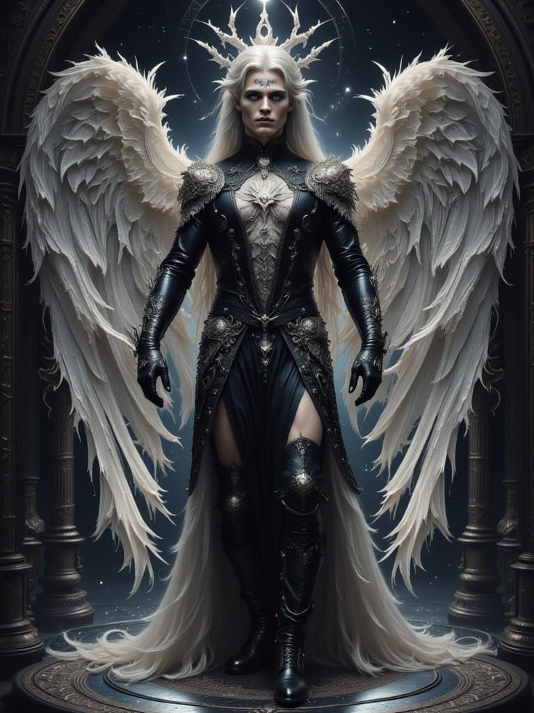 Gothic Angel in Renaissance Oil Painting