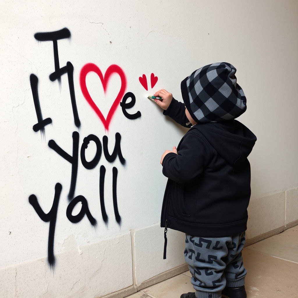 Toddler Gangster Graffiti Art: Expressing Love